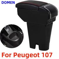 For Peugeot 107 Armrest box For Citroen C1 Toyota Aygo BJ Armrest box  Large Space Dual Layer USB Charging Pipe Fittings Accessories