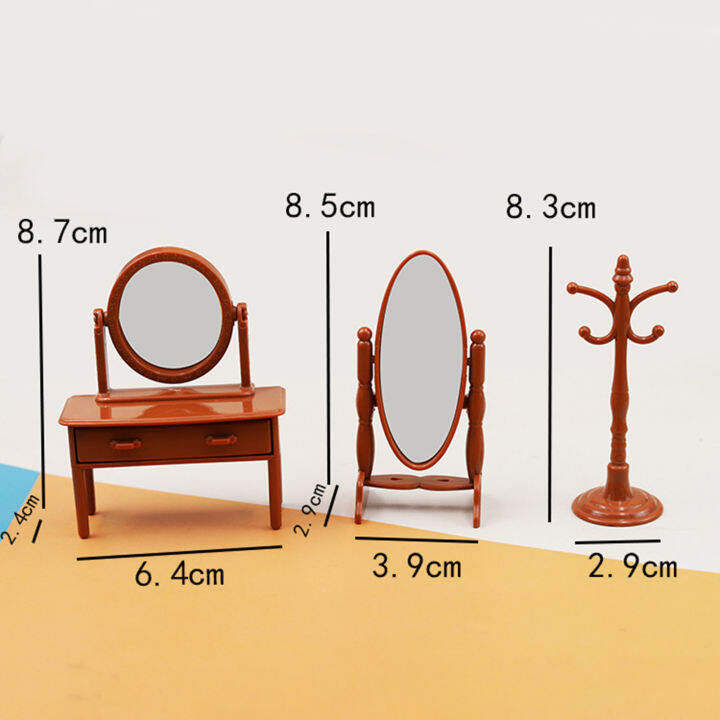 tds-1ชุดเฟอร์นิเจอร์บ้านตุ๊กตาน่ารักน้ำหนักเบาขนาดเล็กจำลองการตกแต่งที่สมจริงเก้าอี้เตียงนอนห้องนอนเรียบเนียนของขวัญวันเกิดกระดานปาลูกดอก1ชุดที่มีประโยชน์