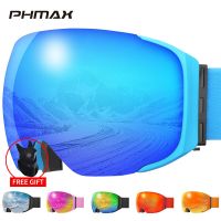 PHMAX Magnetic Snow Glasses Windproof Snowboard Glasses Magnetic Snowmobile Goggles Ski Goggles Snow Ski Sport Snowboard Goggles