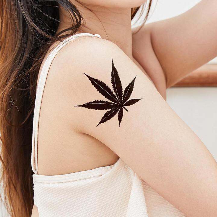 cw-1pcs-waterproof-temporary-tattoo-sticker-black-maple-leaf-fake-tattoo-for-women-men-body-art-shoulders-neck-arms-tatoo