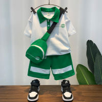 Boys Summer Suit New Western Style Boy Polo Shirt Thin Short Sleeve Baby Sports Casual Two-Piece Suit