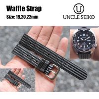 สายนาฬิกา สายยาง สายยางนาฬิกา Uncle Seiko Black Waffle Strap 19,20,22mm