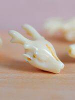 Mammoth ivory carved sacred deer three-way matching bracelet pendant deer head pendant jelly ice material natural fidelity