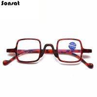 Small Square Rectangle Frame Reading Glasses Anti Blue Light Resin Sheet Bean Flower Black Frame Presbyopic Eyewear 1.0 1.5