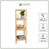Kệ gỗ vuông 4 tầng bằng để đồ trang trí nội thất phòng khách LUCIS màu gỗ tự nhiên bảo hành 1 năm - Kệ gỗ để đồ phòng ngủ