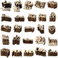 【YF】✑  15pcs Wood English Alphabet Letters Numbers Ornaments Scrapbooking Crafts for Decoration
