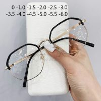 -1.0 To -6.0 Metal Anti-blue Myopia Glasses Women amp;Men Big Oversized Glasses Frame Nearsighted Prescription Glasses Diopter UV400