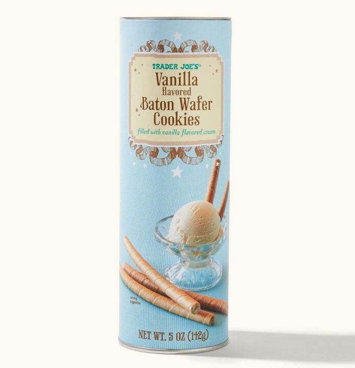 Imported Trader Joe's Crispy Vanilla Flavored Baton Wafer Cookies (142g