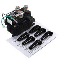 400A Black Winch Relay Solenoid DC 12V Car Vehicle ATV Truck With 6 Pattern Protection Caps 21X