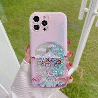 เคสโทรศัพท์มือถือม้าหมุนในฝันพร้อมทรายกลิตเตอร์วิบวับเรืองแสงสำหรับ iPhone 14 Pro Max 13 Pro Max Max Max ฝาหลังนิ่มสำหรับ iPhone 12 Pro Max 11 Pro Max Max