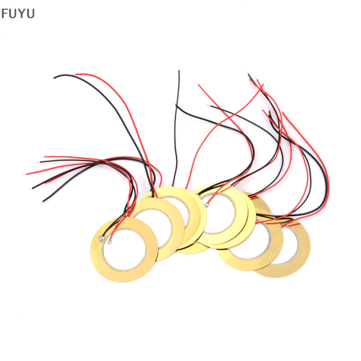 fuyu-10-pcs-35mm-piezo-elements-buzzer-sounder-sensor-ทริกเกอร์แผ่นกลอง-ลวดทองแดง