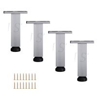 2 Pcs 60-250mm Adjustable Furniture Leg Aluminum Furniture Feet  For TV Stand Cabinet Sofa Beds Furniture Legs  With Screws Furniture Protectors Repla