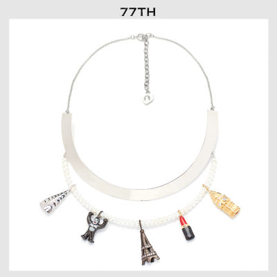 77TH-King Kong Kingdom Collar Silverสร้อยคอประดับจี้คิงคิงคิงส์ดอมสีเงิน