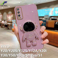 JieFie นักบินอวกาศโทรศัพท์สำหรับ VIVO Y20 / Y20S / Y12S / Y12A / Y20A / Y20i / Y30 / Y50 / Y30i / S1 Pro / S1 Luxury Chrome ชุบ Soft TPU + วงเล็บ