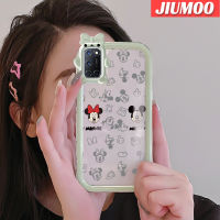 เคส JIUMOO สำหรับ OPPO A52 A72 A92 4G เคสการ์ตูนแฮปปี้มิกกี้สีสันสดใสเลนส์กล้องถ่ายรูปแบบนิ่มกันกระแทกแบบใสเคสมือถือเรียบง่ายฝาครอบป้องกันซิลิโคนความคิดสร้างสรรค์โปร่งใส