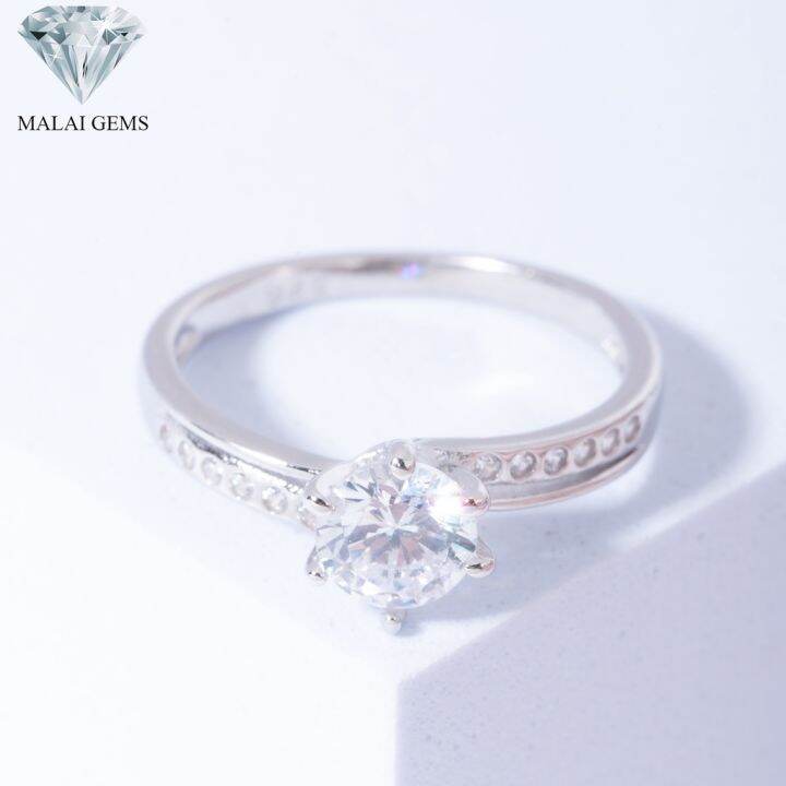 malai-gems-แหวนเพชร-เงินแท้-925-เคลือบทองคำขาว-ประดับเพชรสวิส-cz-รุ่น-071-1ri57310-แถมกล่อง-แหวนเงินแท้-แหวนเงิน-แหวน