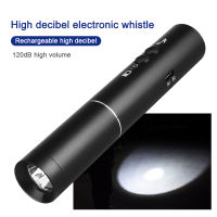 Electronic Whistle With LED Flashlight 2 IN 1 High Decibel Outdoor Traffic Football Basketball Game Referee Training Survival Wh