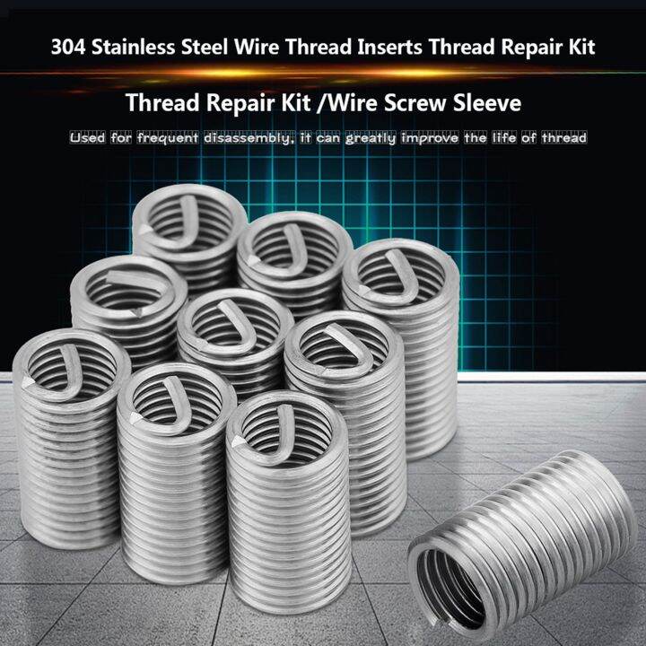 Stainless Steel Threaded Inserts Set,80PCS M8 X1.25 Wire Thread Inserts,Quick Thread Insert,Coiled Wire Helical Screw Type Screw Repair Insert