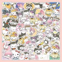 ℡ New 60 Cartoon Hello Kitty Kulome Melody Stickers Sanrio Expression Water Cup Mobile Phone Case Decoration Small Stickers