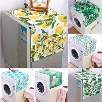 Lemon Green Leafy Washing Machine Dust Covers Floral Tropical Plants Print Protector Linen Home Cleaning House Accessories Washer Dryer Parts  Accesso