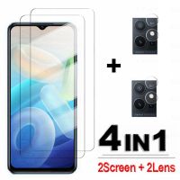 4in1 Tempered Glass For Vivo Y55s Y35 Y02 V21s Y73t Y52t Y16 Y75s Camera Protective Film For Vivo Y22 V25e Screen Protector Glas