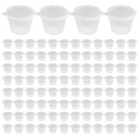 100 x 1Oz Round Food Container Pots with Lids,Hinged Sauce Pots Reusable Jelly Shot Cups Small Deli Pot Restaurants