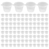 100 x 1Oz Round Food Container Pots with Lids,Hinged Sauce Pots Reusable Jelly Shot Cups Small Deli Pot Restaurants