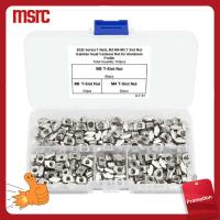 MSRC 160Pcs M3 M4 M5 ทีนัท เหล็กกล้าคาร์บอนชุบนิกเกิล พร้อมกล่องเก็บของ น็อตช่อง T ที่มีคุณภาพสูง 2020 Series T nuts โปรไฟล์อลูมิเนียม