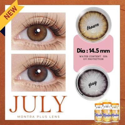 New คอนแทคเลนส์ July grey/brown Montra lens