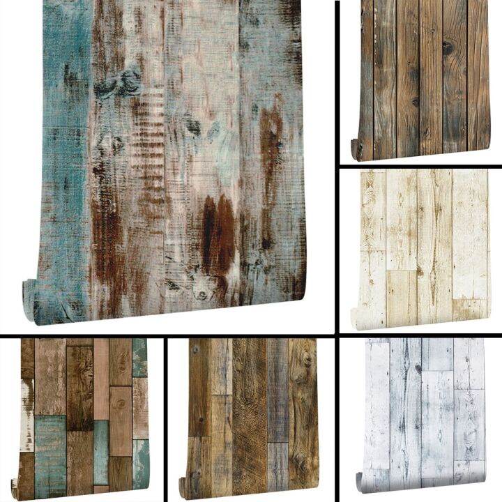 【Vintage style] Self Adhesive Vintage Wood Grain Wallpaper Roll PVC