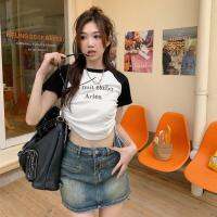 ☑❇ ส่งไวจากไทย SELLDA M-XL ผู้หญิง เสื้อครอป ท็อป แขนสั้น เรียบๆ เกาหลี เสื้อ