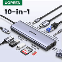 UGREEN 10 in 1 USB C HUB Dongle Ethernet Docking Station with 4K HDMI VGA 100W Power Delivery 3 USB 3.0 Ports SD TF Card Reader for MacBook Pro Model:15601