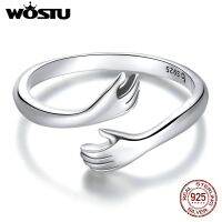 {BUSA Fashion Accessories} WOSTU 925เงินสเตอร์ลิงกอดมือแหวนออกแบบที่เรียบง่ายแหวนนิ้วสำหรับผู้หญิงที่สง่างามเครื่องประดับเงิน CTR176