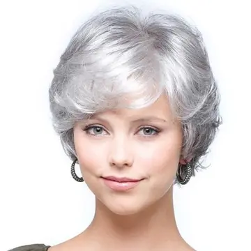 Short hair outlet silver wigs