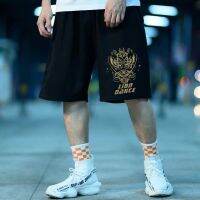 CODiy085671 （size M-8XL）Golden Lion Batik Fashion Plain Casual Mens Tide Brand Pants Thin Section Half Pants Fat Man Elastic Waist Basic Shorts Lemak Seluar Pendek Lelaki 五分裤男