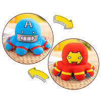 Hot Marvel ตุ๊กตา Plush กัปตันอเมริกา Octopus Plush ของเล่นการ์ตูนที่สามารถพลิกของขวัญเด็ก