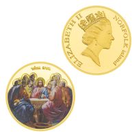 【CC】▽﹉▤  Elizabeth II Souvenir Norfolk Gold Plated Coin Collectible Commemorative