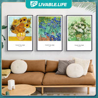 Livable.Life Van Goghs Works ภาพวาดตกแต่งผนังบ้านรูปดาว สไตล์นอร์ดิก ผ้าแขวนผนัง ภาพวาดผ้าใบ ภาพติดผนัง แต่งห้อง ตกแต่งห้องนอน