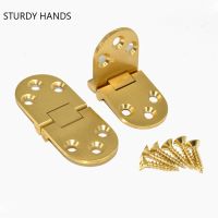 4pcs/lot High quality copper flap 2mm (with screw) hinge Flip concealed round table hinge Folding table copper hinge hardware