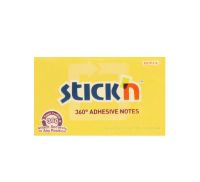 กระดาษโน้ตกาวในตัว ชนิดแถบกาว 4 ด้าน 360° Adhesive Notes STICKN #21555 ขนาด 3x5 นิ้ว สีเหลืองพาสเทล (PC)