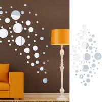 5cm 10cm 15cm Round 0.8mm thicken Mirror Tiles Mosaic Wall Stickers Adhesive Bedroom Decal