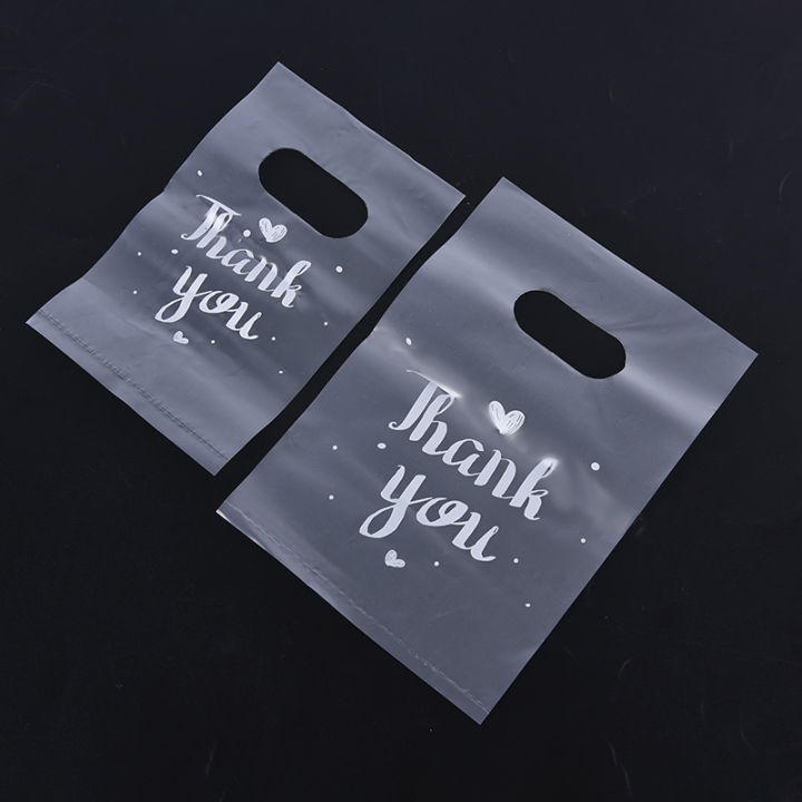 lowest-price-mh-100pcs-mini-thank-you-ถุงของขวัญพลาสติก-wedding-candy-bags-shopping-carrier-bags