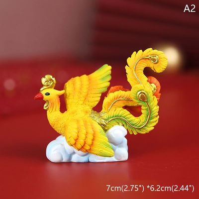 Fuchun ✿ รูปปั้นมังกรสัตว์ร้ายจีนเครื่องประดับสัตว์ในตำนานทองแดงโบราณของสะสมงานฝีมือสำหรับตกแต่งบ้านขนาดเล็ก