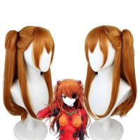 EVA Asuka Langley Soryu คอสเพลย์วิกผมยาวสีส้มวิกผมสังเคราะห์ทนความร้อน