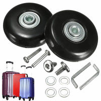 2PCS Black Luggage bag Suitcase Replacement Rubber Wheels Axles Repair Accessories No noise Casters OD 40mm/54mm/60mm/64mm/80mm Furniture Protectors R