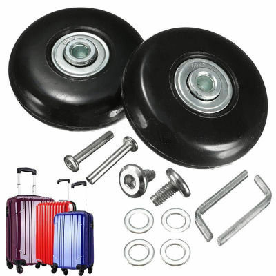 2PCS Black Luggage bag Suitcase Replacement Rubber Wheels Axles Repair Accessories No noise Casters OD 40mm/54mm/60mm/64mm/80mm Furniture Protectors