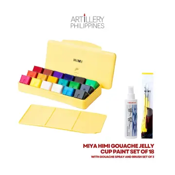 HIMI Gouache Paint Set, 36 Colors x 12ml Twin Jelly Cup Design with 3 Paint  Brushes and a Palette in a Carrying Case Perfect for Artists, Students