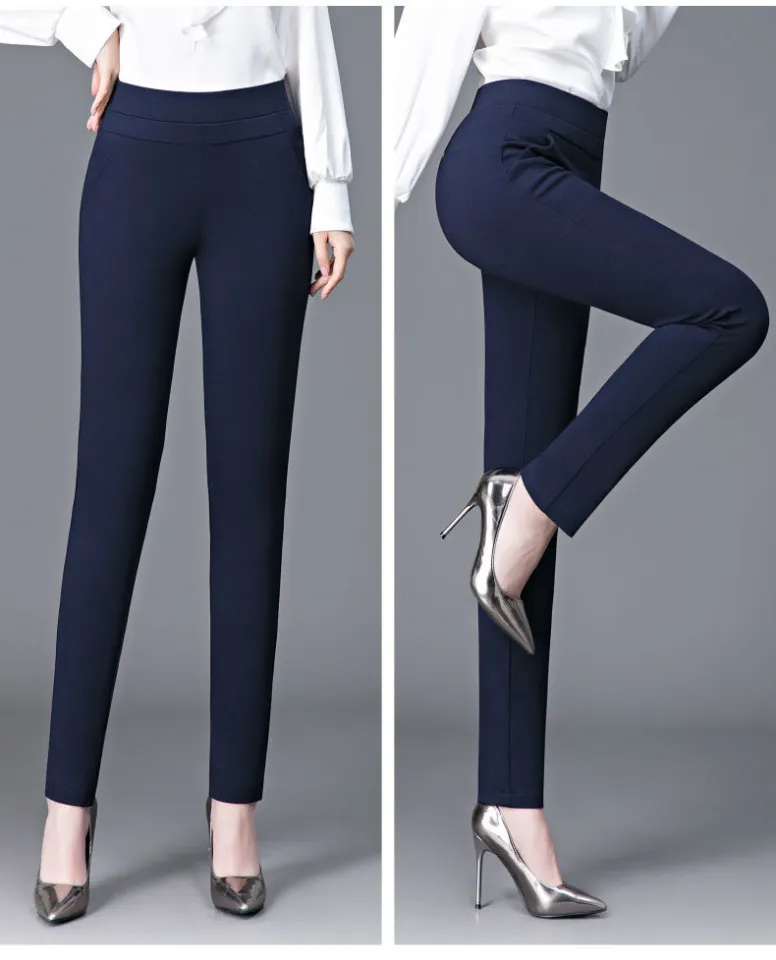 Pants for Women Summer Thin Middle-aged Women's Pants Outer Wear High Waist  Elastic Thin and Slim Casual Trousers for Women