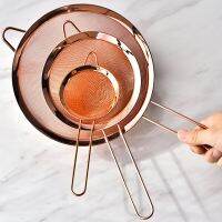 ◄♤ Kitchen Stainless Steel Strainer Cooking Oil Flour Filter Sifter Tea Strainer Rose Gold Colander Kitchen Tools Accessories 1PC