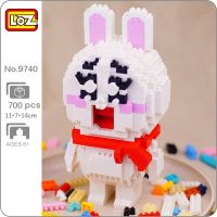 LOZ 9740 Animal World White Rabbit Smile Pet Doll Scarf 3D Model DIY Mini Diamond Blocks Bricks Building Toy for Children no Box